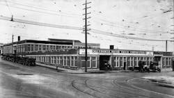 The Kenworth plant on Yale and Mercer Streets in Seattle was constructed in 1923. It had a capacity to build 50 trucks per month and remained in use until 1946.
