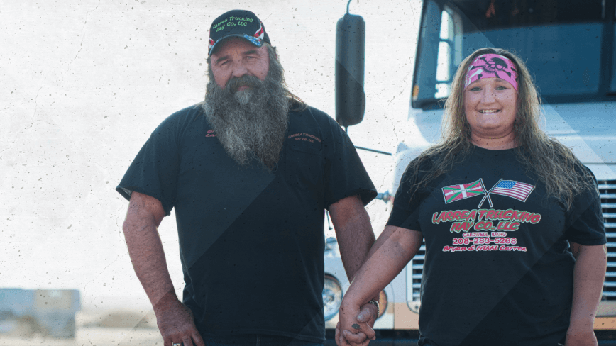 Team drivers Bryan and Nikki Larrea have been married for 18 years.