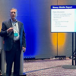 Jeff Seger, lead author of NACFE’s report, “The Messy Middle: A Time For Action,” during TMC 2023. Jeff Seger, lead author of NACFE’s report, “The Messy Middle: A Time For Action,” during TMC 2023.
