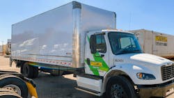 J.B. Hunt is testing a Freightliner eM2, an all-electric Class 6/7 truck designed for regional and local distribution and last-mile logistics applications.