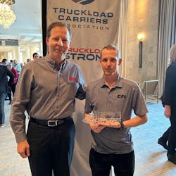 TCA named CFI driver Zach Yeakley its 2022 Highway Angel of the Year because of his bravery saving other motorists from fiery wreckage. He received a crystal truck award at TCA's Annual Convention. TCA named CFI driver Zach Yeakley its 2022 Highway Angel of the Year because of his bravery saving other motorists from fiery wreckage. He received a crystal truck award at TCA's Annual Convention.