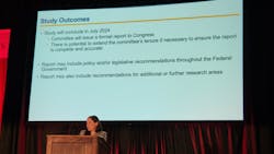 FMCSA Mathematical Statistician Nicole Michel outlines the expected results of the driver compensation study. FMCSA Mathematical Statistician Nicole Michel outlines the expected results of the driver compensation study.