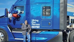 Ashley Leiva, a U.S. Army veteran who co-owns Noemi Trucking in Corpus Christi, Texas, stands by her Kenworth T680 Next Generation that she won as part of the “Transition Trucking: Driving for Excellence” for trucker veterans. Leiva is the Women in Trucking Association's member of the month. Ashley Leiva, a U.S. Army veteran who co-owns Noemi Trucking in Corpus Christi, Texas, stands by her Kenworth T680 Next Generation that she won as part of the “Transition Trucking: Driving for Excellence” for trucker veterans. Leiva is the Women in Trucking Association's member of the month.