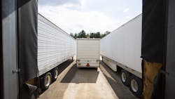 The Einride Pod, an autonomous, electric freight vehicle, docs itself at GE Appliances’ Monogram Refrigeration manufacturing plant in Selmer, Tennessee. The Einride Pod, an autonomous, electric freight vehicle, docs itself at GE Appliances’ Monogram Refrigeration manufacturing plant in Selmer, Tennessee.