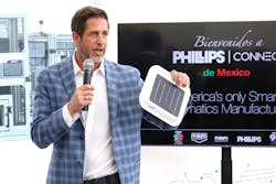 Rob Phillips, founder and CEO of Phillips Connect, highlights the company's CargoVision system, which will be one of the first products produced at the new Arteaga facility. Rob Phillips, founder and CEO of Phillips Connect, highlights the company's CargoVision system, which will be one of the first products produced at the new Arteaga facility.