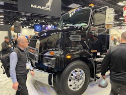 Work Truck Week 2023 attendees check out the freshly unveiled Mack MD Electric on March 8 on the show floor in Indianapolis. Work Truck Week 2023 attendees check out the freshly unveiled Mack MD Electric on March 8 on the show floor in Indianapolis.