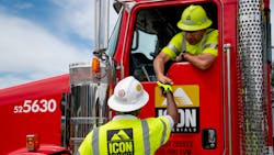 Two drivers for Icon Materials, a CRH Americas subsidiary, greet each other in Seattle. Two drivers for Icon Materials, a CRH Americas subsidiary, greet each other in Seattle.