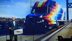 DTNA President and CEO John O’Leary delivers the opening keynote during this year's ACT Expo. DTNA President and CEO John O’Leary delivers the opening keynote during this year's ACT Expo.