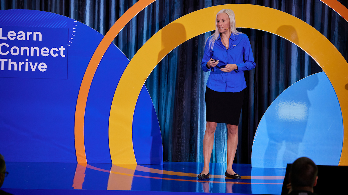 Melanie Simard speaking to fleets at Isaac Instruments' User Conference.