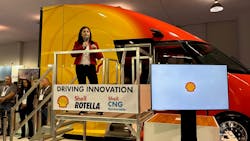 Selda Gunsel announces Shell Starship 3.0 initiative during ACT Expo 2023.