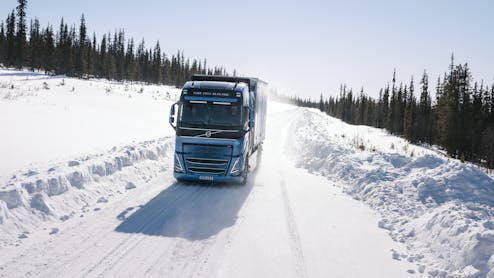 See how Volvo Truck's new tech improves grip on icy roads