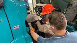 Technicians perform maintenance and repairs on customers&rsquo; Volvo VNR Electric trucks at one of the OEM&rsquo;s certified EV dealerships.