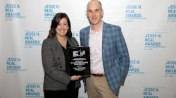 FleetOwner Editor-in-Chief Cristina Commendatore, left, and Executive Editor Josh Fisher at the 2022 Jesse H. Neal Awards in New York.