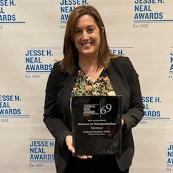 Cristina Commendatore receives the 2023 Jesse H. Neal Award for Best DEI coverage for FleetOwner&rsquo;s Women in Transportation feature.