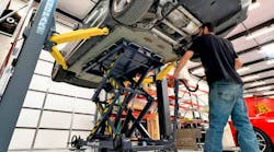 BendPak's EV4000SL has a 4,000-lb. capacity and can elevate an EV to more than 6 ft. in less than 20 seconds. BendPak's EV4000SL has a 4,000-lb. capacity and can elevate an EV to more than 6 ft. in less than 20 seconds.