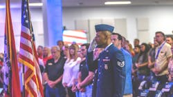 J.B. Hunt, in the transport company's annual Memorial Day ceremony, honored those who served and gave all. J.B. Hunt, in the transport company's annual Memorial Day ceremony, honored those who served and gave all.