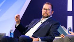 Werner Enterprises Chairman Derek Leathers speaks during Truckload Carriers Association's Truckload 2023 convention in Orlando in March. Werner Enterprises Chairman Derek Leathers speaks during Truckload Carriers Association's Truckload 2023 convention in Orlando in March.