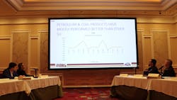 Paul Lee, Institute for Supply Management director of research and analytics, reviewed the concept of a “rolling recession” and explained why it’s a pernicious problem during National Tank Truck Carriers’ 2023 Annual Conference in Boston, Massachusetts. Paul Lee, Institute for Supply Management director of research and analytics, reviewed the concept of a “rolling recession” and explained why it’s a pernicious problem during National Tank Truck Carriers’ 2023 Annual Conference in Boston, Massachusetts.