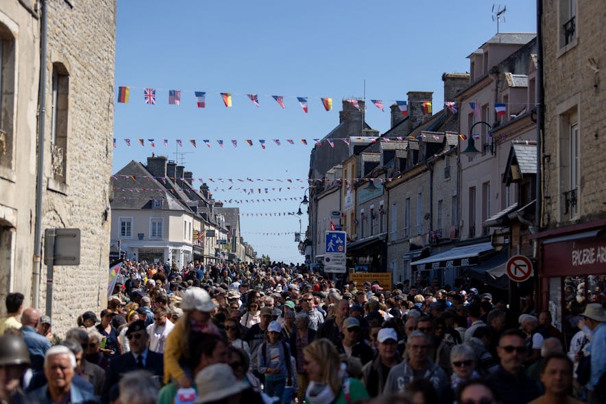 Landing in Deauville, France, on June 1, these veterans&rsquo; return to the region of Normandy was marked with celebrations in every city they visited. From Carentan to Caen and Sainte-Mere-Eglise to Bayeux, townspeople filled the streets to welcome them.
