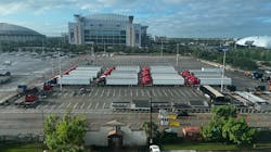 Taylor's fleet parked outside Houston's NRG Stadium Taylor's fleet parked outside Houston's NRG Stadium