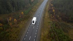 An Einride Autonomous Gen 2, a cabless electric cargo transport, operates in Europe. An Einride Autonomous Gen 2, a cabless electric cargo transport, operates in Europe.