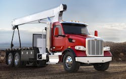 Collaboration between the truck OEM, the dealer, and the body company should be leveraged to ensure that the customer is getting the right truck body and upfit, said Kyle Crawford, vocational marketing manager at Peterbilt, maker of this Model 567 crane configuration.