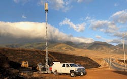 SatCOLT (satellite cell on light truck) can provide cell service quickly after a disaster. SatCOLT (satellite cell on light truck) can provide cell service quickly after a disaster.