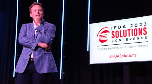 Workplace culture and leadership expert, best-selling author, and keynote speaker Eric Termuende speaks during the 2023 IFDA Solutions Conference in Fort Worth, Texas.