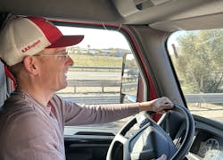 Colin England, part of the fourth generation of Englands to run the fleet, operates a C.R. England truck. Colin England, part of the fourth generation of Englands to run the fleet, operates a C.R. England truck.