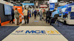 Entrance to the American Trucking Associations' 2023 Management Conference & Exhibition hall in Austin, Texas.