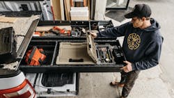Decked&apos;s pickup truck Drawer system with weatherproof D-co Cases
