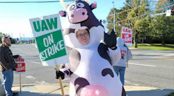 Picket line outside Mack facilities in Hagerstown, Maryland.