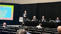 Mike Gomes, VP of maintenance at Bison Transport, addresses the audience at ATA MCE.