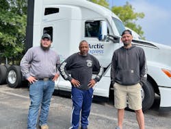From left to right are Arctic Express drivers John Moore, Nelson Leaf, and Jason Weber.