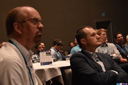 NACFE&apos;s Dave Schaller and DTNA&apos;s Jed Proctor were among the attendees at FleetOwner&apos;s recent Commerical Electric Vehicle Infrastructure Conference in Sacramento.