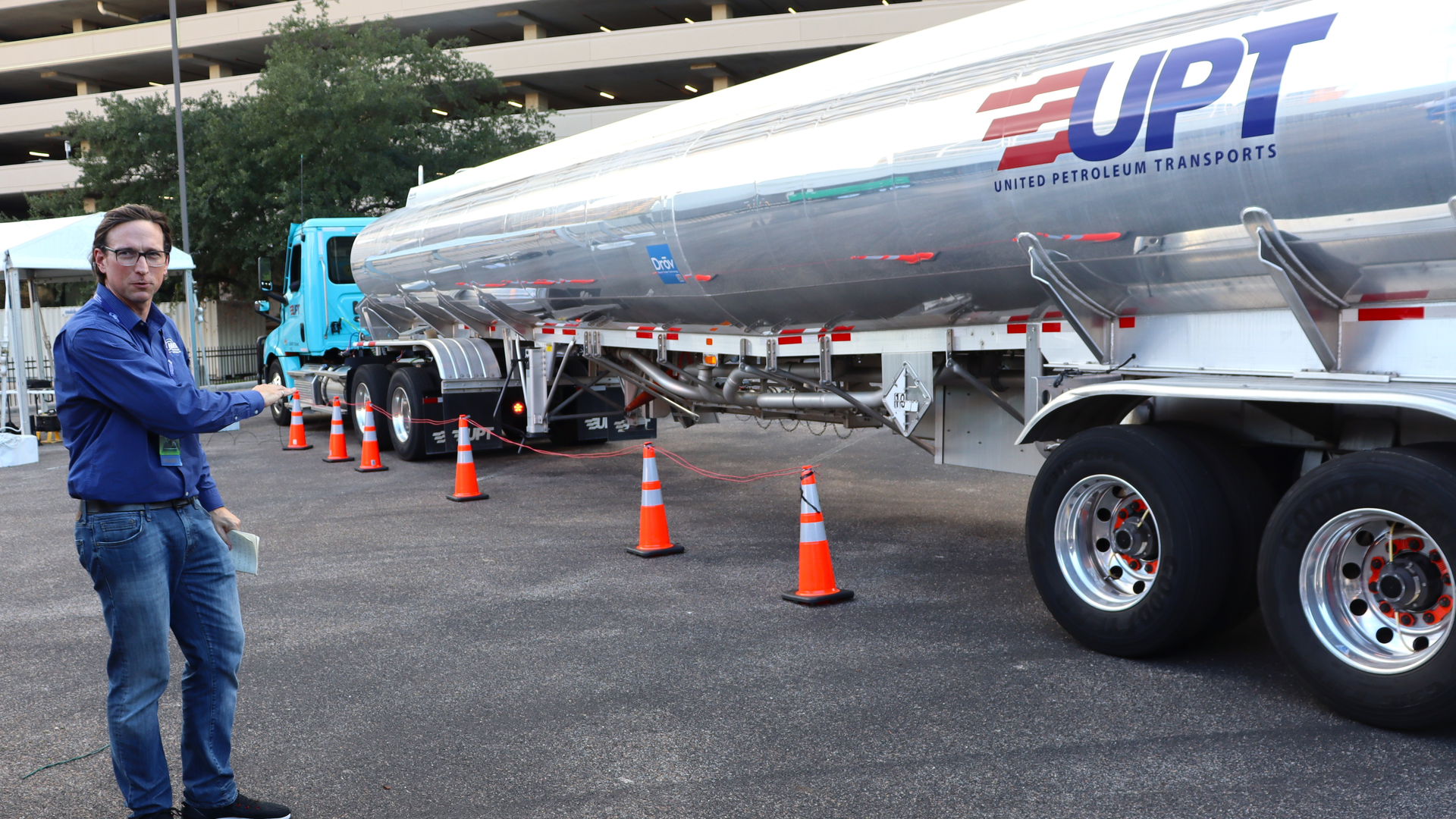 Ben Gardiner, NMFTA senior cybersecurity research engineer, demonstrates how hackers can attack a tanker&rsquo;s ABS controller using RF-induced signals.
