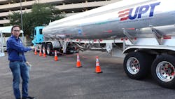 Ben Gardiner, NMFTA senior cybersecurity research engineer, demonstrates how hackers can attack a tanker’s ABS controller using RF-induced signals. Ben Gardiner, NMFTA senior cybersecurity research engineer, demonstrates how hackers can attack a tanker’s ABS controller using RF-induced signals.