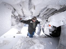 'The drive up to Yellowknife represents the unique road conditions many truckers face during winter. The day begins with cold starts in the morning. Then, there are often snowstorms and ice buildup punctuated by occasional trips out of the rig to put on chains. Our drivers take notes on how the trucks operate and later write down observations to help engineers understand how the trucks are performing,' said Steve Koeffler, chief validation engineer of the Paccar Technical Center. 'The drive up to Yellowknife represents the unique road conditions many truckers face during winter. The day begins with cold starts in the morning. Then, there are often snowstorms and ice buildup punctuated by occasional trips out of the rig to put on chains. Our drivers take notes on how the trucks operate and later write down observations to help engineers understand how the trucks are performing,' said Steve Koeffler, chief validation engineer of the Paccar Technical Center.