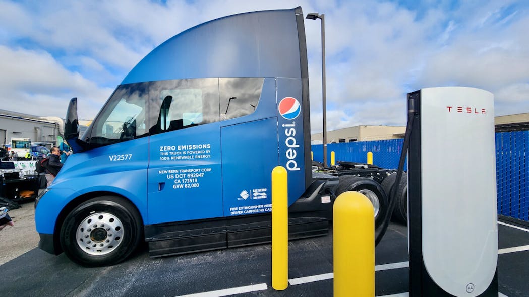 PepsiCo was the first fleet to incorporate Tesla Semi electric tractors into its operations in California.
