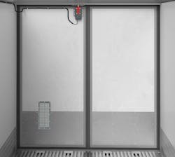 The Power In-Lock mounts inside the trailer or container doors. The Power In-Lock mounts inside the trailer or container doors.