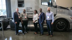 From left to right are Transition Trucking finalists Todd Krauss, Ondrae Meyers, Jessica White, LaTravis Wilcox, and Brandon Meredith. From left to right are Transition Trucking finalists Todd Krauss, Ondrae Meyers, Jessica White, LaTravis Wilcox, and Brandon Meredith.