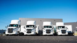 Daimler Truck North America is deploying these four Freightliner eCascadia tractors into its logistics network to support production and aftermarket operations in the Pacific Northwest.