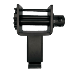 The Kinedyne inward offset stake pocket winch is made from heat-treated steel, which is coated in a sleek black powder coating.