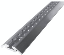 This machined aluminum logistic track can be used with both single stud and double stud O-track fittings.