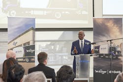 Tennell Atkins, City of Dallas Mayor Pro Tem and council member, addresses representatives from Gatik, Kroger, City of Dallas and Texas State. Tennell Atkins, City of Dallas Mayor Pro Tem and council member, addresses representatives from Gatik, Kroger, City of Dallas and Texas State.