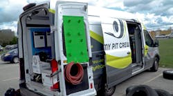 Three vans in the fleet are equipped with the AIR20 air compressor from Vanair&rsquo;s EPEQ electrified product line. The AIR20 provides 20 CFM at 150 PSI running off of Vanair&rsquo;s standard 100-amp LiFePO4 ELiMENT battery.