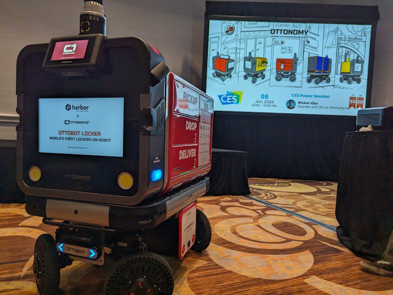 Ottonomy&apos;s Ottobot is an autonomous delivery robot.