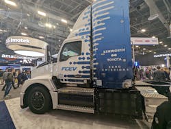 Kenworth T680 FCEV is powered by Toyota fuel cell technology. Kenworth T680 FCEV is powered by Toyota fuel cell technology.