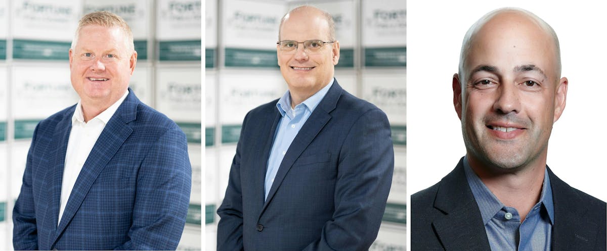 From left to right are Fortune International CFO Joel Jorgensen, CIO Kevin Hoople, and CRO Richard Deferia.
