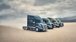 Four of the six new Volvo VNL cab configurations that will be available in North America later in 2024.